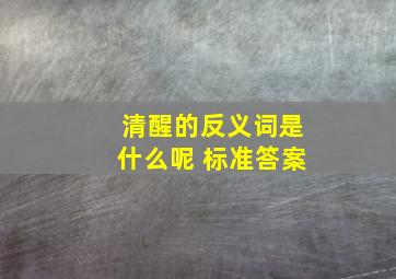 清醒的反义词是什么呢 标准答案